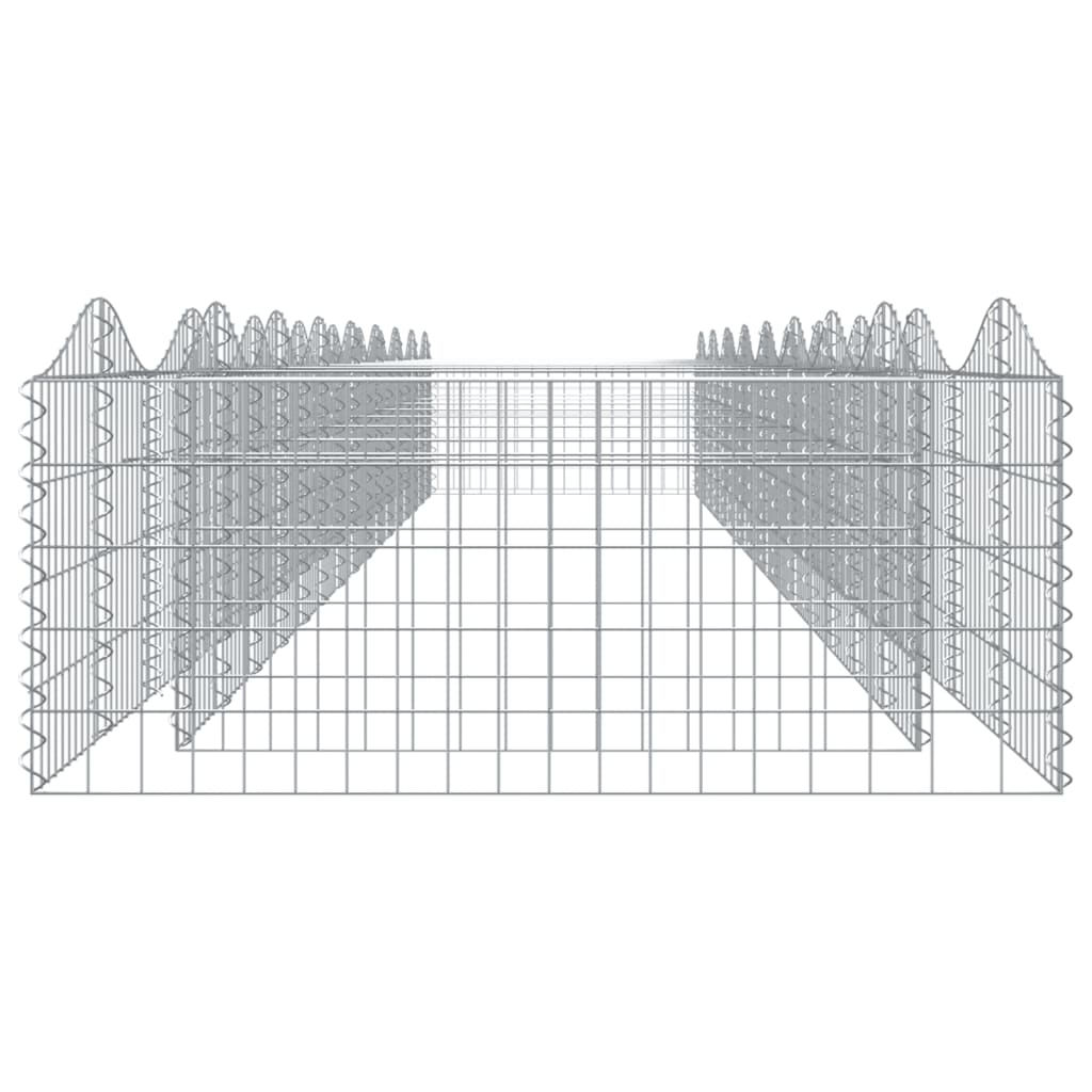 vidaXL Klenutý gabion vyvýšený záhon 800x100x50 cm pozinkované železo