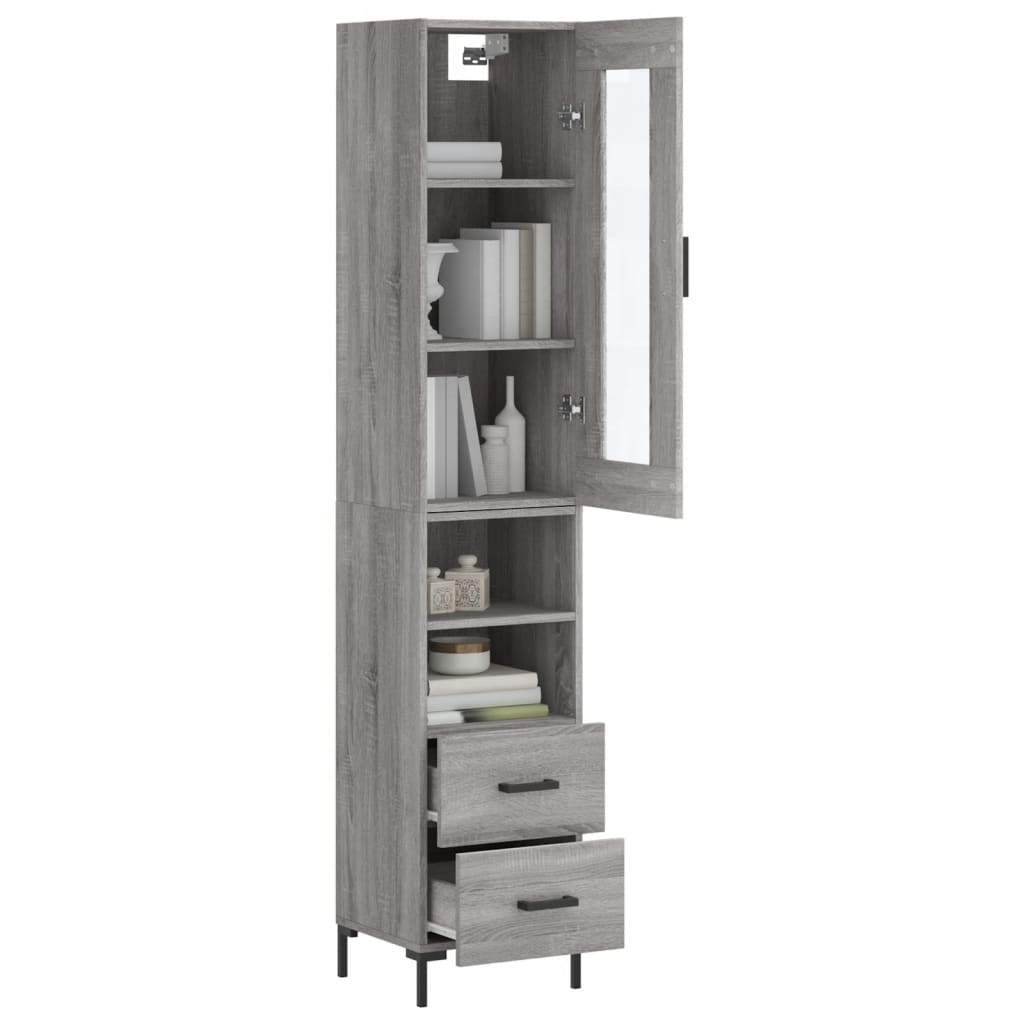 vidaXL Skříň highboard šedá sonoma 34,5 x 34 x 180 cm kompozitní dřevo