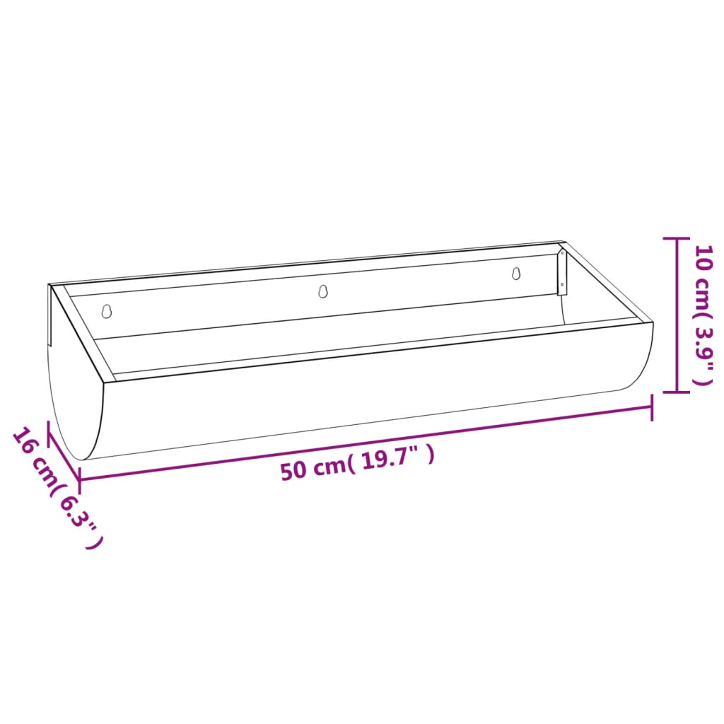 vidaXL Zahradní nástěnný truhlík 50 x 16 x 10 cm cortenová ocel