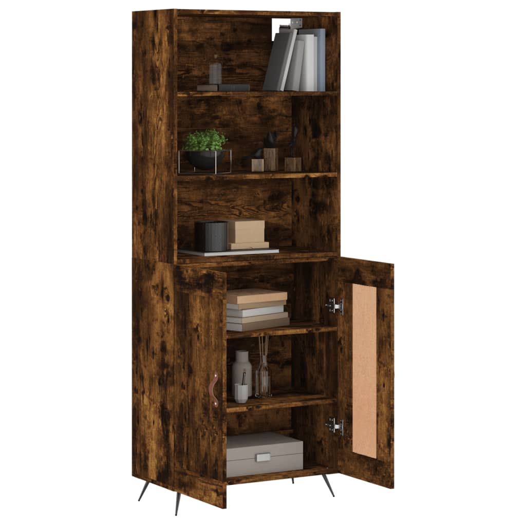 vidaXL Skříň highboard kouřový dub 69,5 x 34 x 180 cm kompozitní dřevo