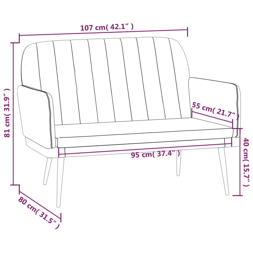 vidaXL Lavice černá 107 x 80 x 81 cm umělá kůže