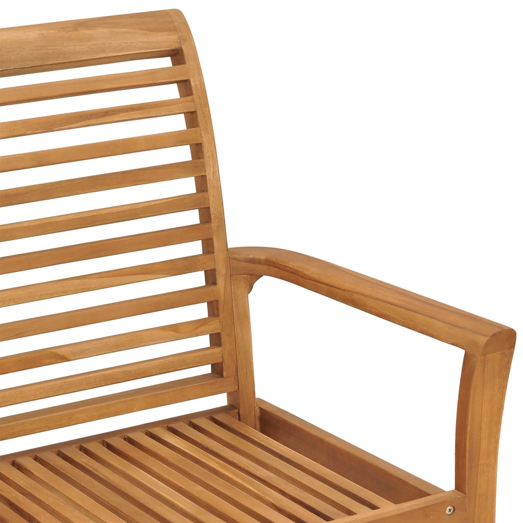 vidaXL Zahradní lavice s červenou poduškou 112 cm masivní teak