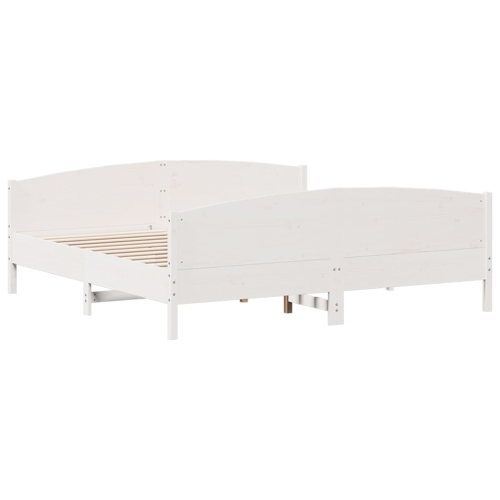 vidaXL Rám postele s čelem bílý 180 x 200 cm masivní borovice