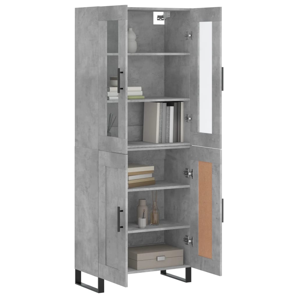 vidaXL Skříň highboard betonově šedá 69,5x34x180 cm kompozitní dřevo