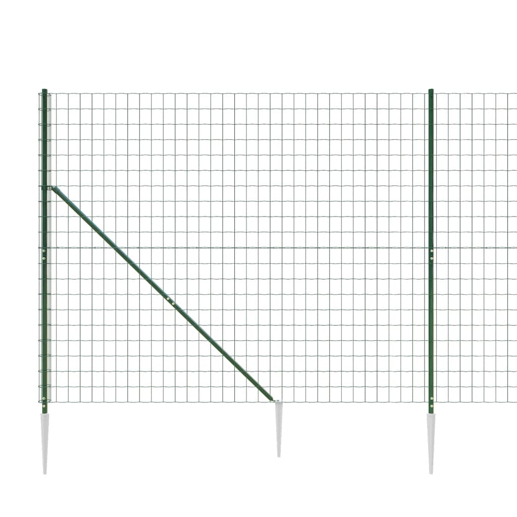 vidaXL Drátěný plot s kotevními hroty zelený 2 x 10 m