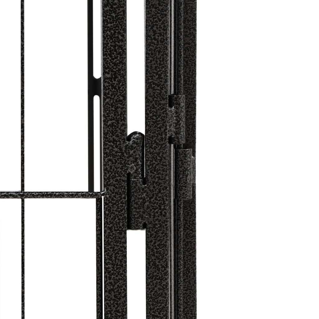 vidaXL 32panelová ohrádka pro psy černá 50 x 100 cm práškovaná ocel