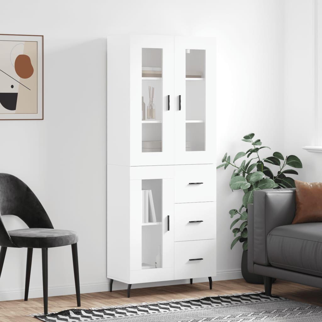 vidaXL Skříň highboard bílá 69,5 x 34 x 180 cm kompozitní dřevo