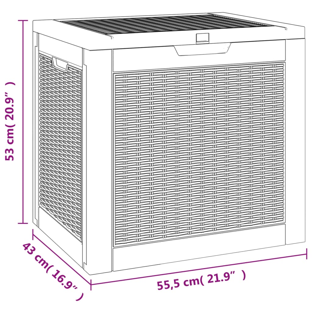 vidaXL Zahradní úložný box černý 55,5 x 43 x 53 cm polypropylen