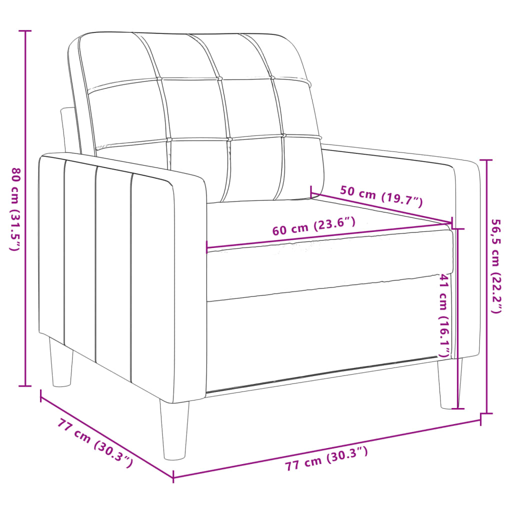 vidaXL 3dílná sedací souprava taupe textil