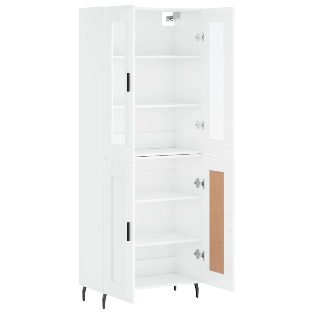 vidaXL Skříň highboard lesklá bílá 69,5 x 34 x 180 cm kompozitní dřevo