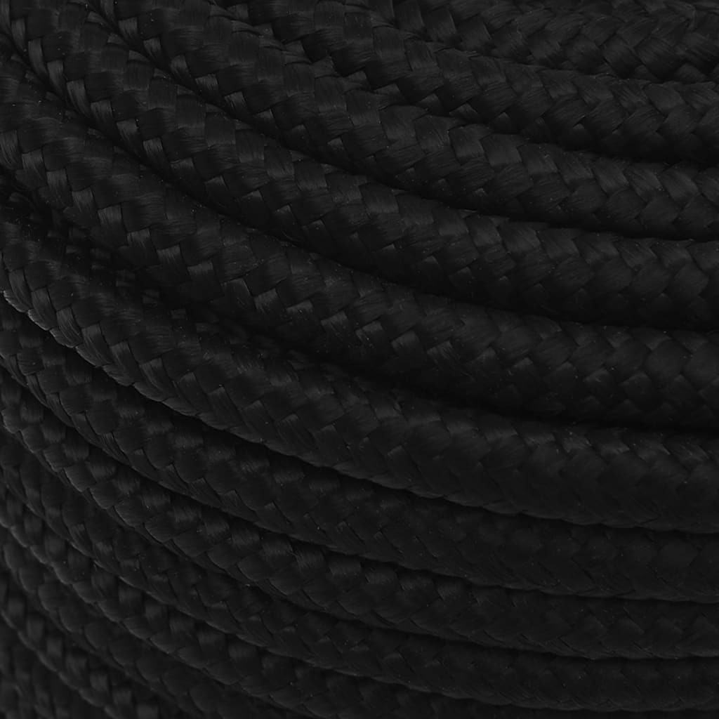 vidaXL Pracovní lano černé 14 mm 25 m polyester