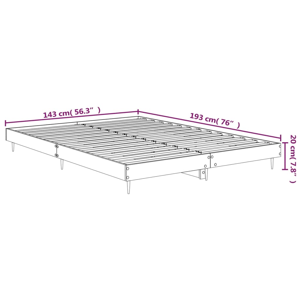 vidaXL Rám postele bez matrace dub sonoma 140x190 cm kompozitní dřevo