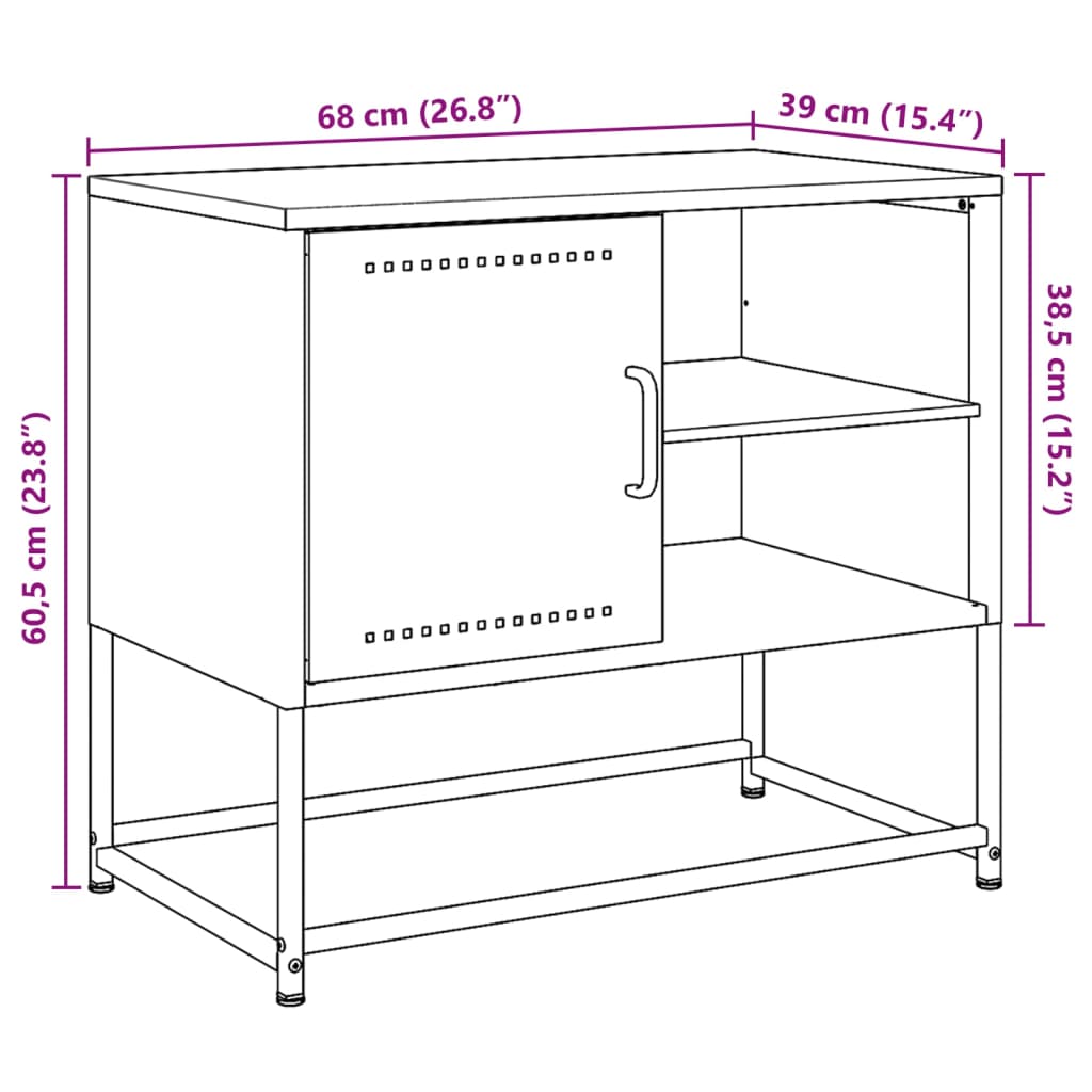 vidaXL TV skříňka hořčicově žlutá 100,5 x 39 x 60,5 cm ocel