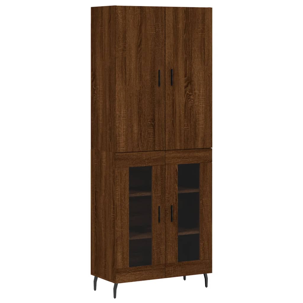 vidaXL Skříň highboard hnědý dub 69,5 x 34 x 180 cm kompozitní dřevo