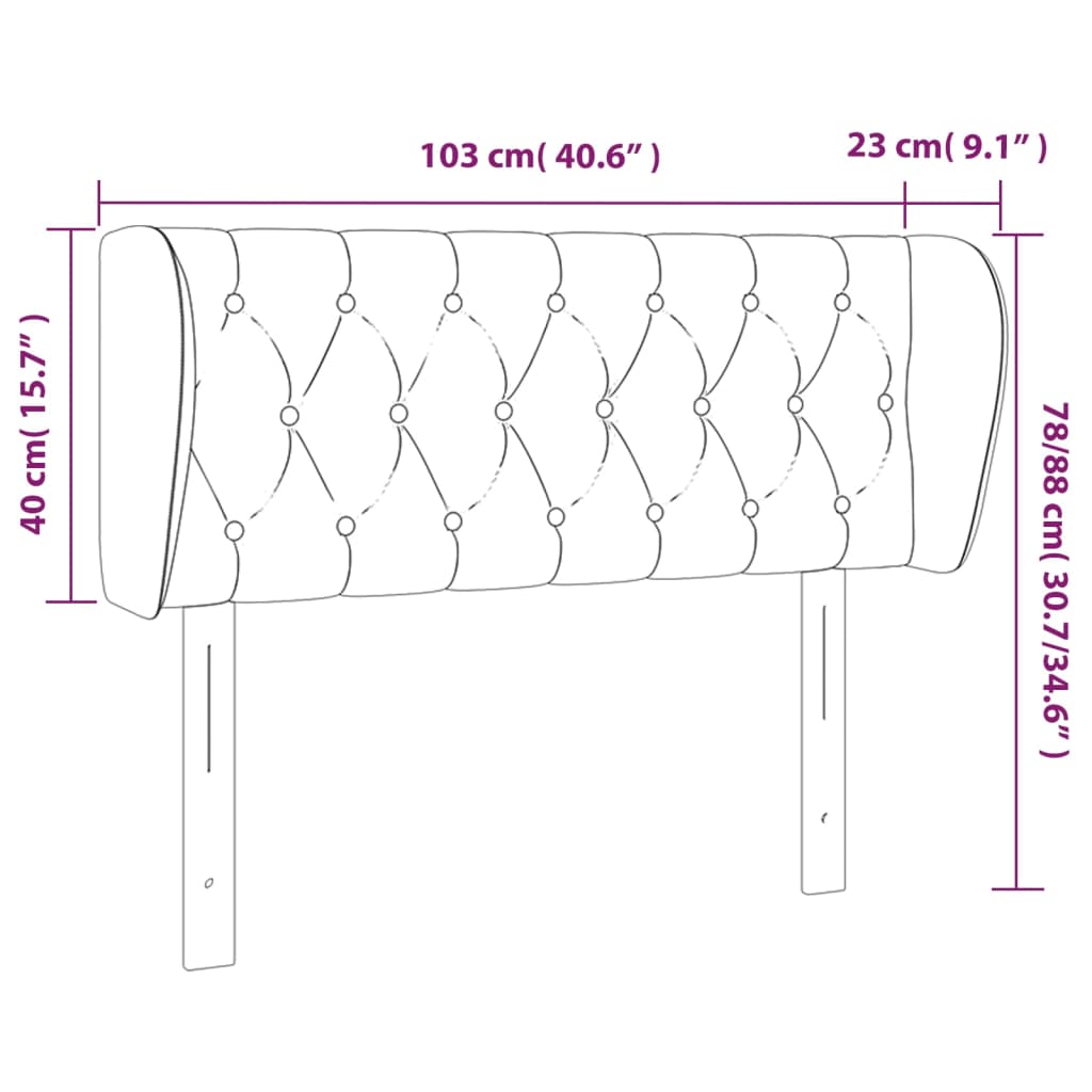 vidaXL Čelo postele typu ušák světle šedé 103x23x78/88 cm textil