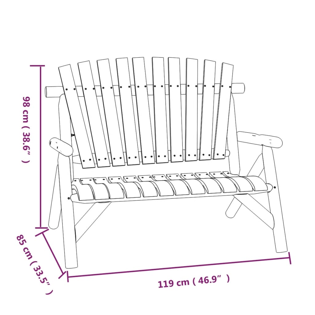 vidaXL 2místná zahradní lavice 119 x 85 x 98 cm masivní smrkové dřevo