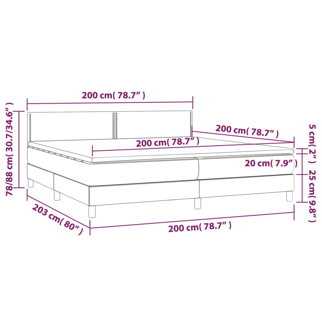 vidaXL Box spring postel s matrací cappuccino 200 x 200 cm umělá kůže