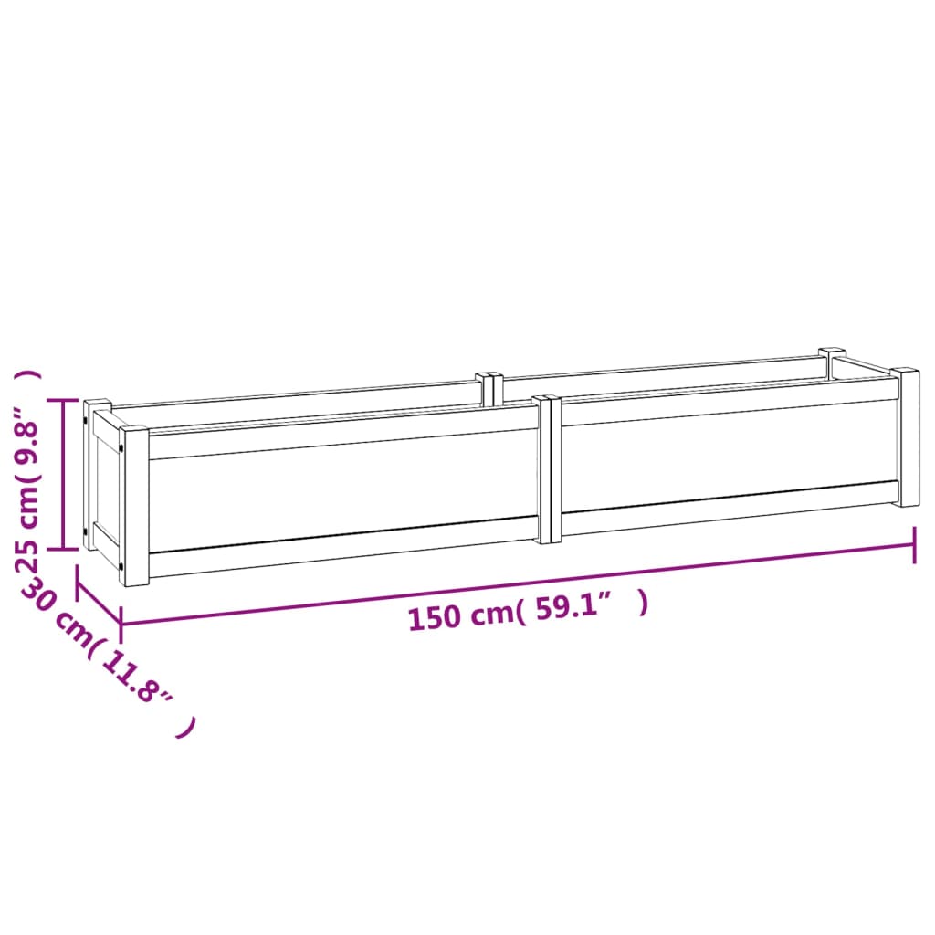 vidaXL Vyvýšený záhon 150 x 30 x 25 cm masivní teakové dřevo