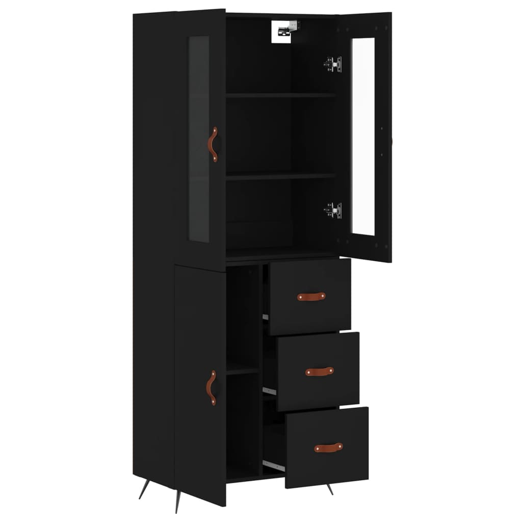 vidaXL Skříň highboard černá 69,5 x 34 x 180 cm kompozitní dřevo