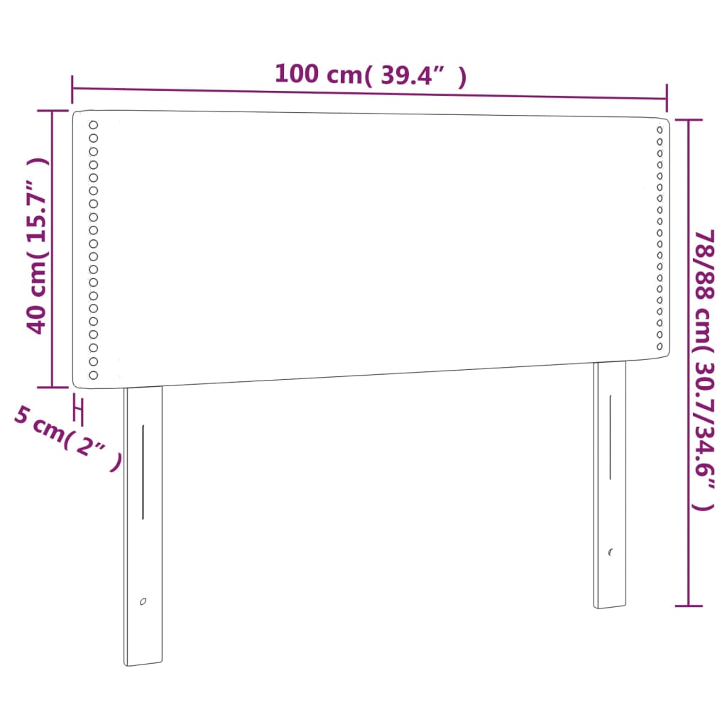 vidaXL Čelo postele s LED černé 100x5x78/88 cm umělá kůže