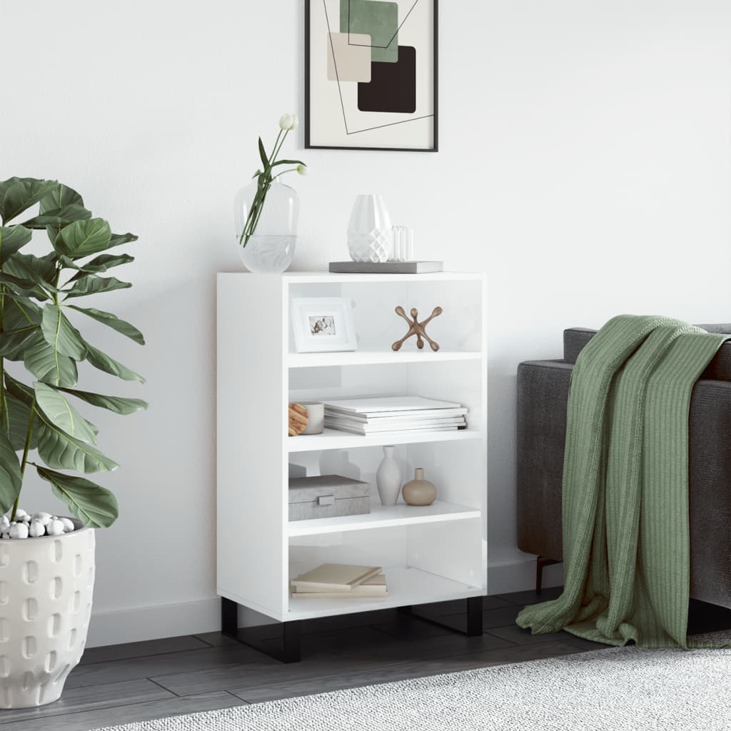 vidaXL Skříň highboard bílá s vysokým leskem 57 x 35 x 90 cm kompozit