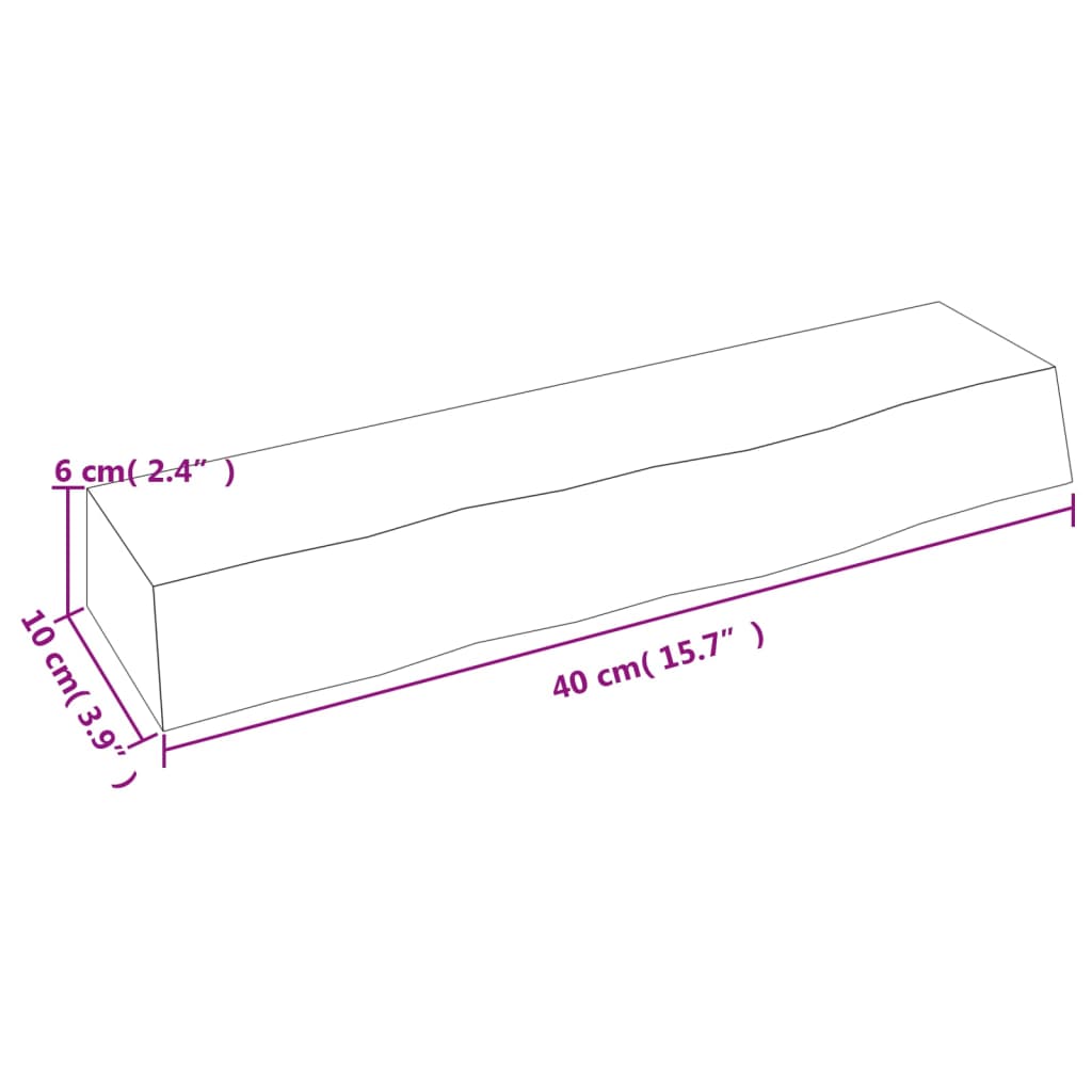 vidaXL Nástěnná police tmavě hnědá 40x10x6 cm ošetřený masivní dub