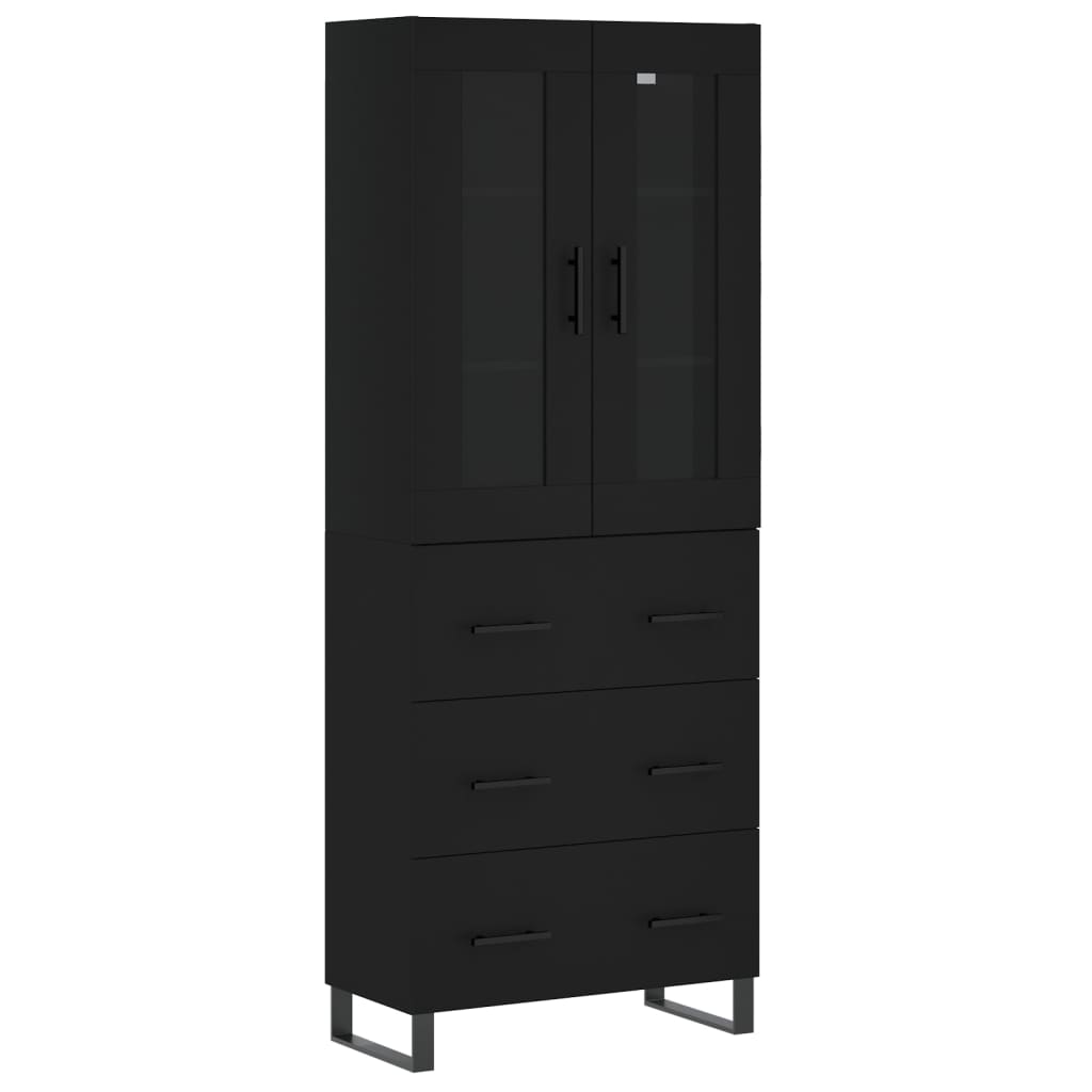 vidaXL Skříň highboard černá 69,5 x 34 x 180 cm kompozitní dřevo