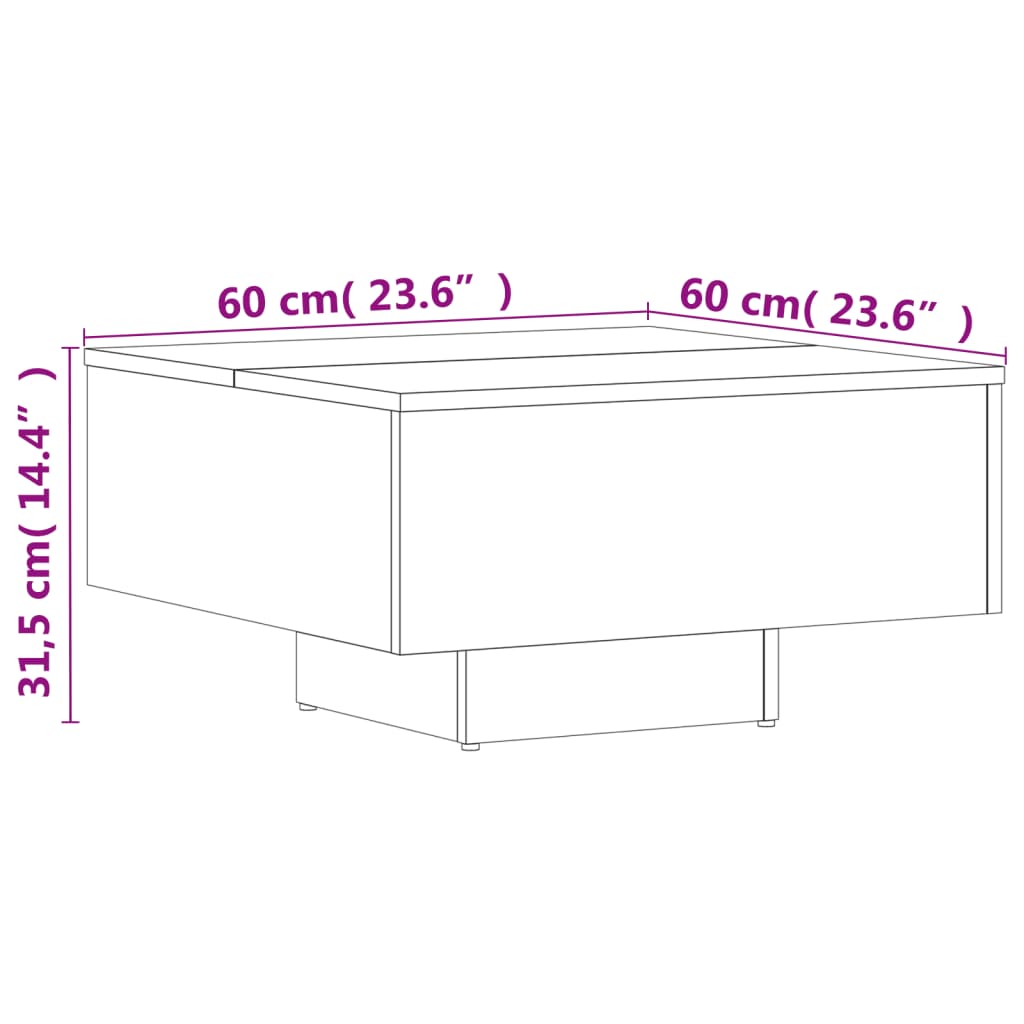 vidaXL Konferenční stolek černý 60 x 60 x 31,5 cm kompozitní dřevo