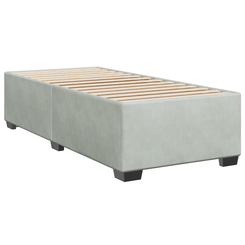 vidaXL Box spring postel s matrací světle šedá 80 x 200 cm samet