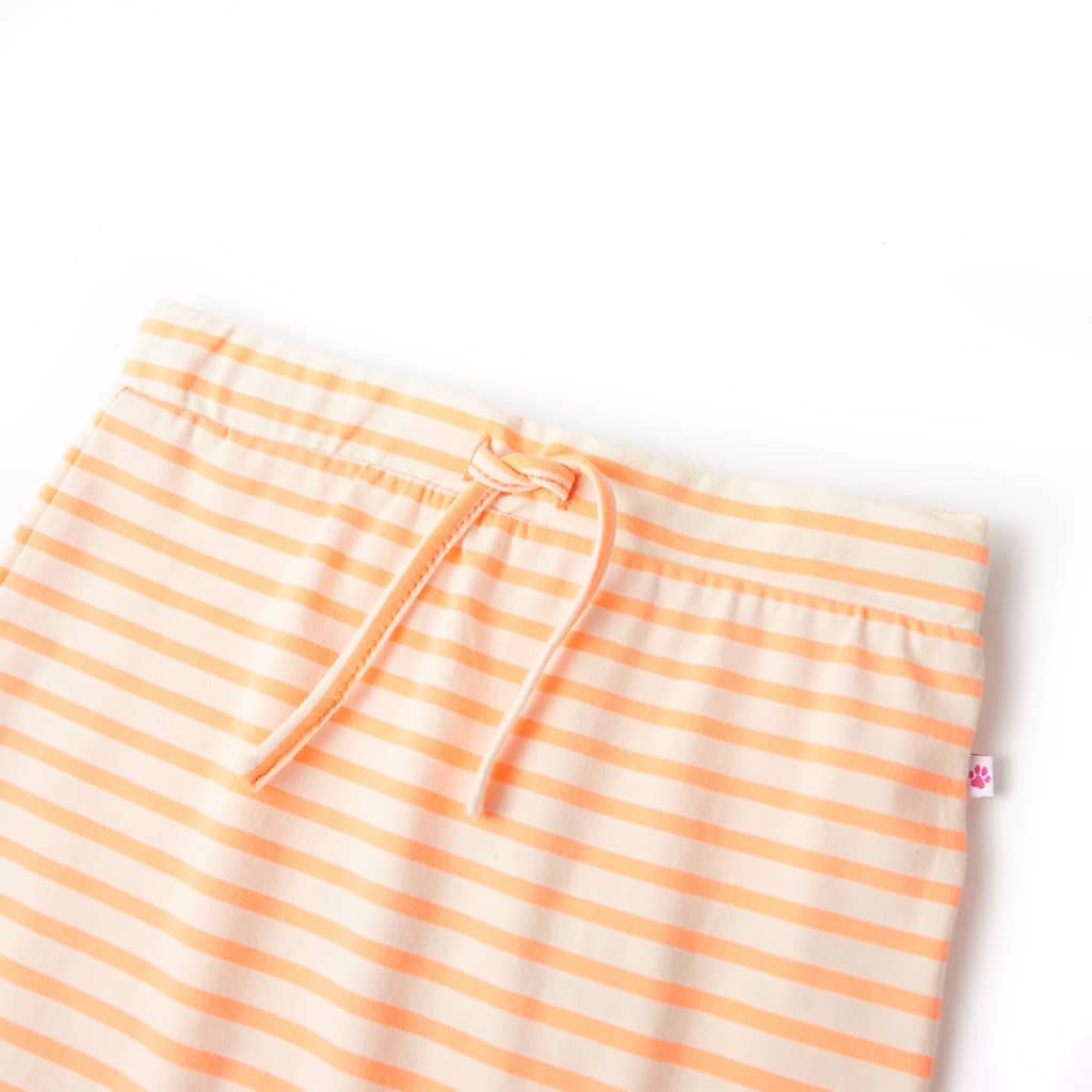 Dětská rovná sukně s pruhy fluorescenční oranžová 128