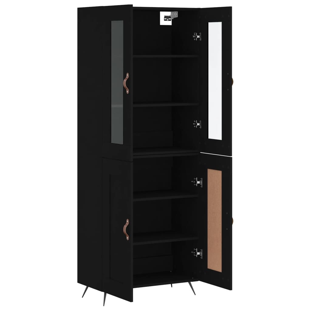 vidaXL Skříň highboard černá 69,5 x 34 x 180 cm kompozitní dřevo