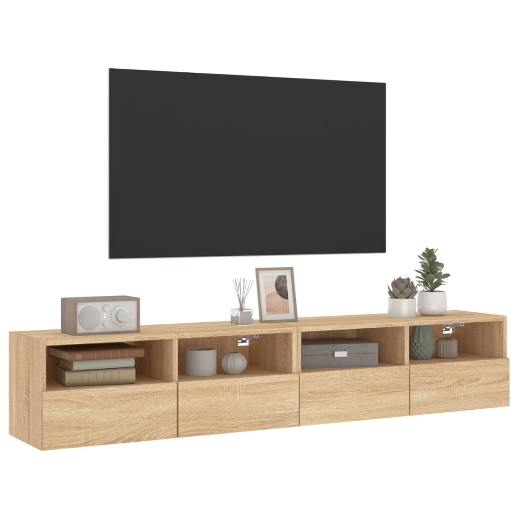 vidaXL Nástěnné TV skříňky 2 ks dub sonoma 80 x 30 x 30 cm kompozit