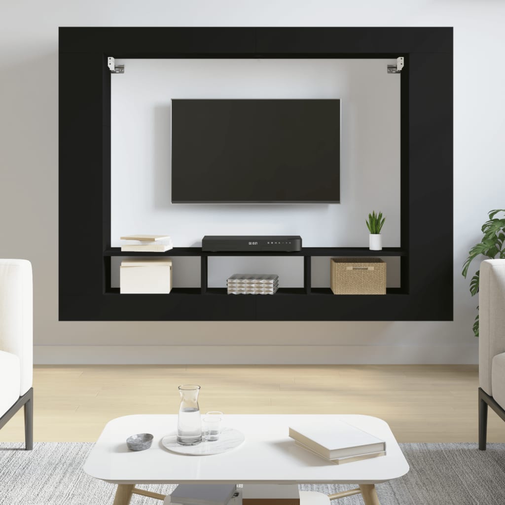 vidaXL TV skříňka černá 152 x 22 x 113 cm kompozitní dřevo