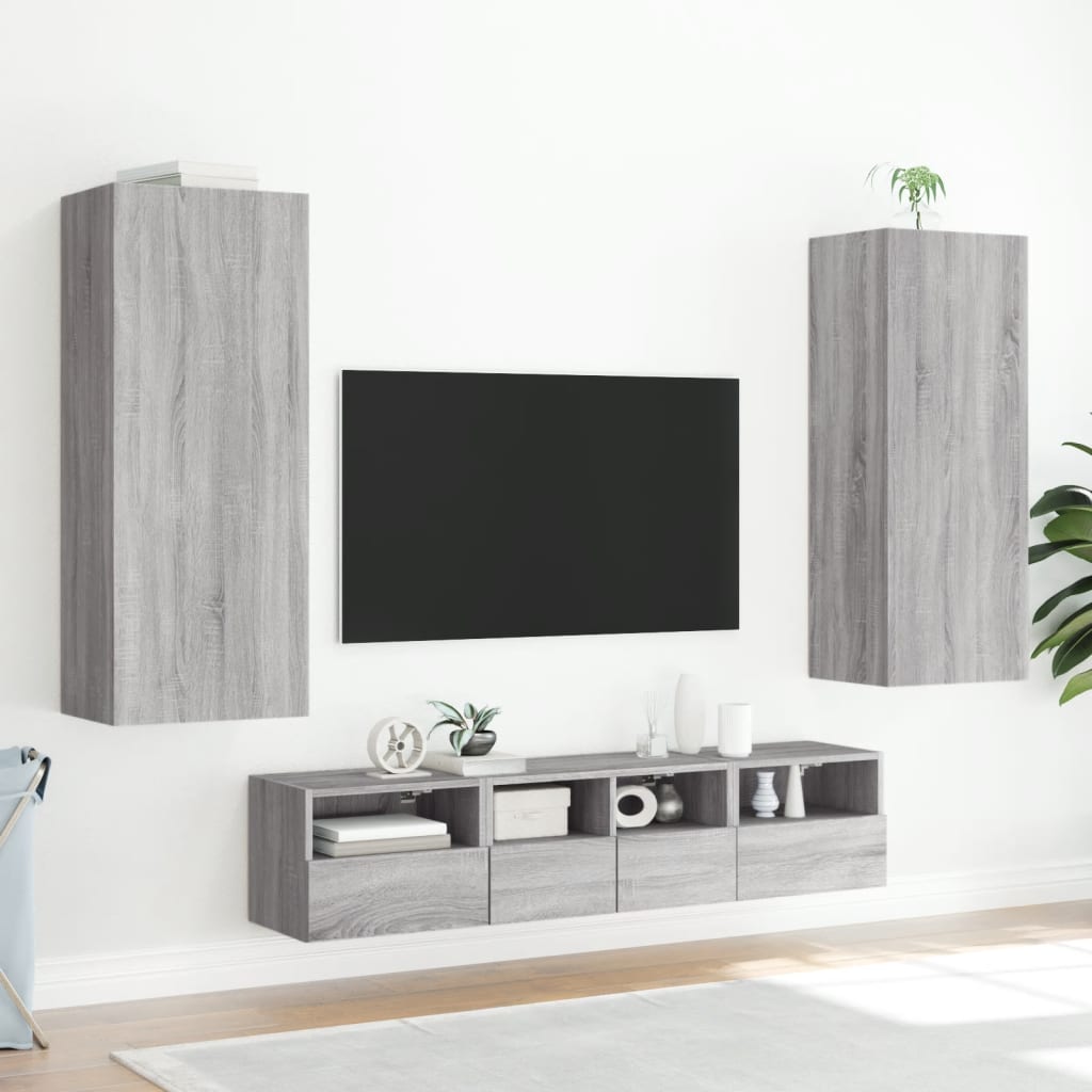 vidaXL Nástěnná TV skříňka šedá sonoma 40,5x30x102 cm kompozitní dřevo