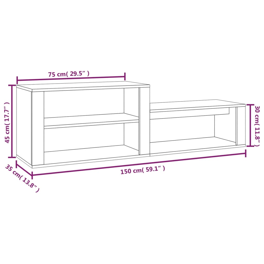 vidaXL Botník betonově šedý 150 x 35 x 45 cm kompozitní dřevo