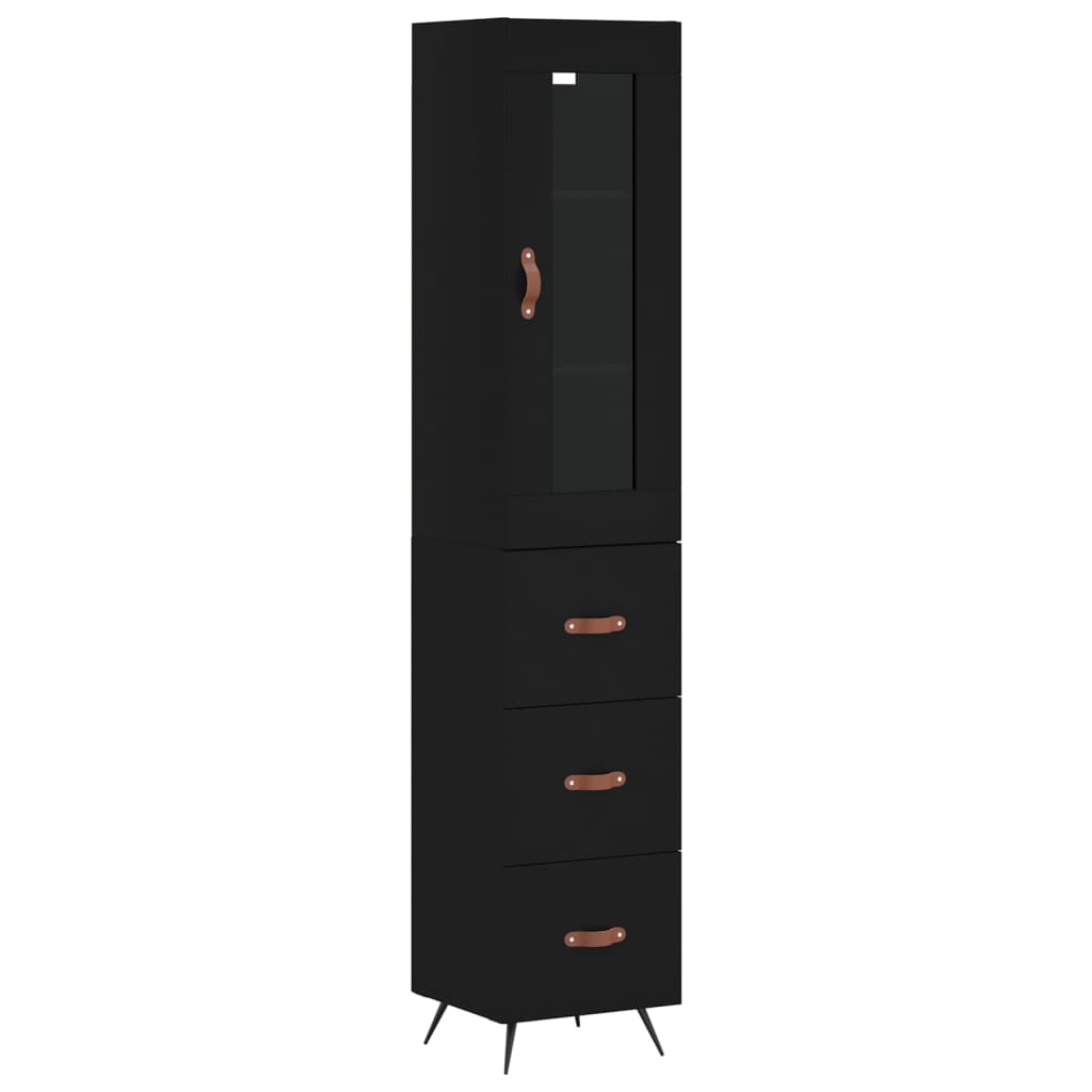 vidaXL Skříň highboard černá 34,5 x 34 x 180 cm kompozitní dřevo