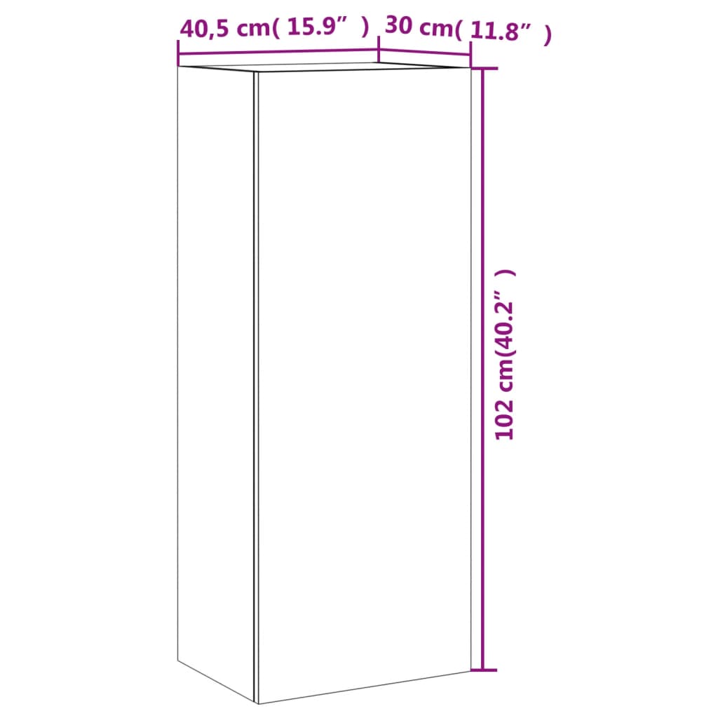 vidaXL Nástěnná TV skříňka šedá sonoma 40,5x30x102 cm kompozitní dřevo