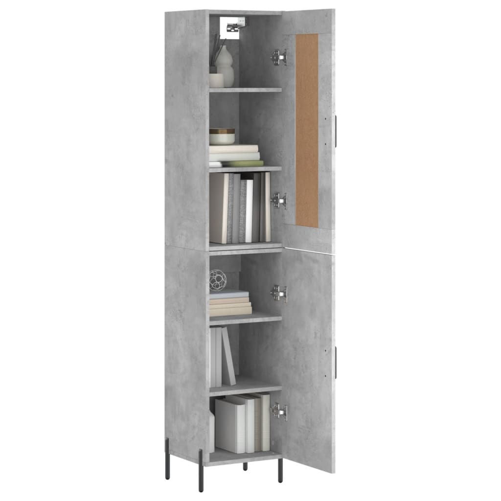 vidaXL Skříň highboard betonově šedá 34,5x34x180 cm kompozitní dřevo