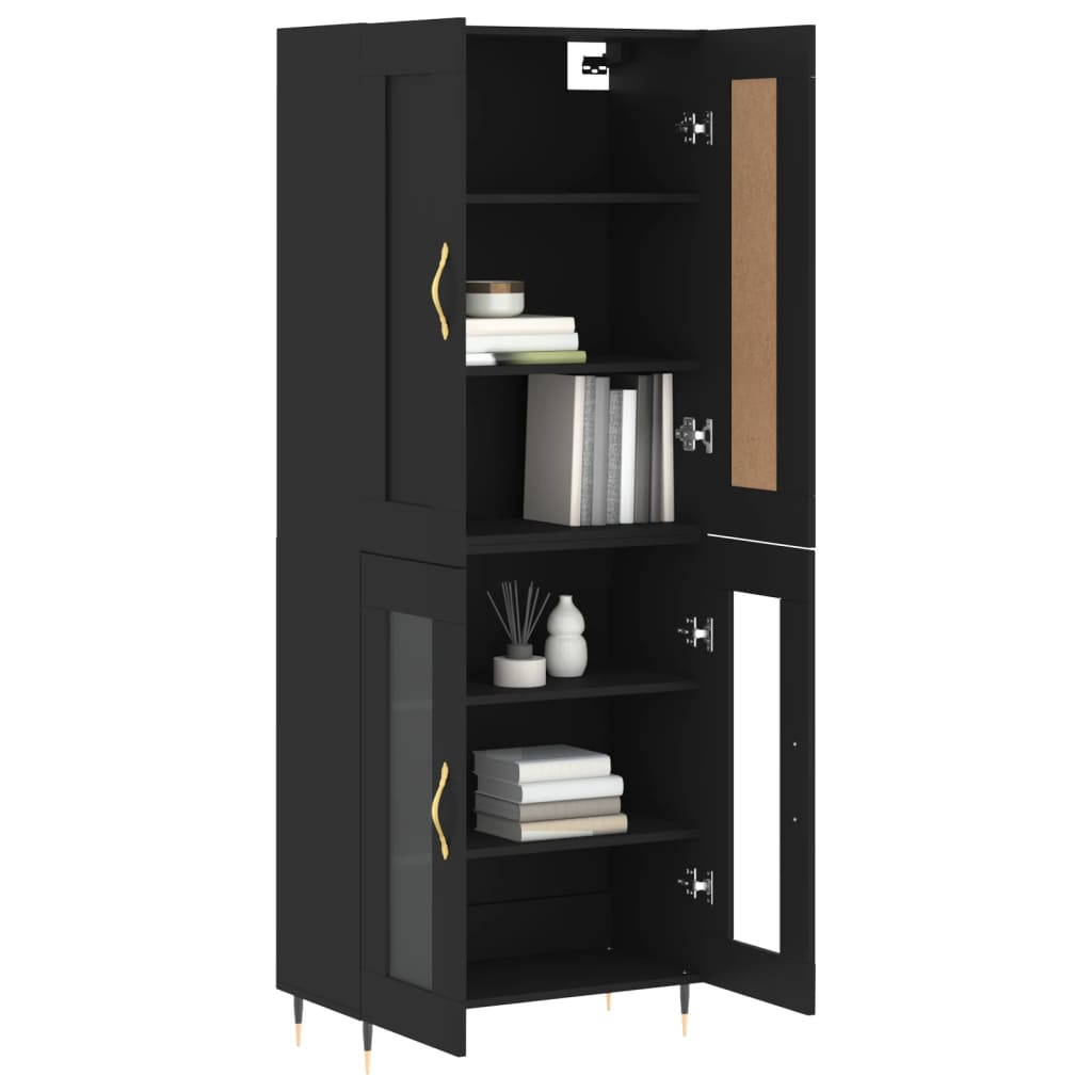 vidaXL Skříň highboard černá 69,5 x 34 x 180 cm kompozitní dřevo