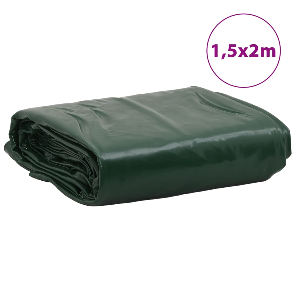 vidaXL Plachta zelená 1,5 x 2 m 650 g/m²