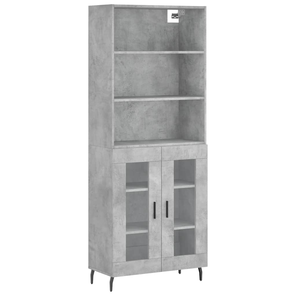 vidaXL Skříň highboard betonově šedá 69,5x34x180 cm kompozitní dřevo