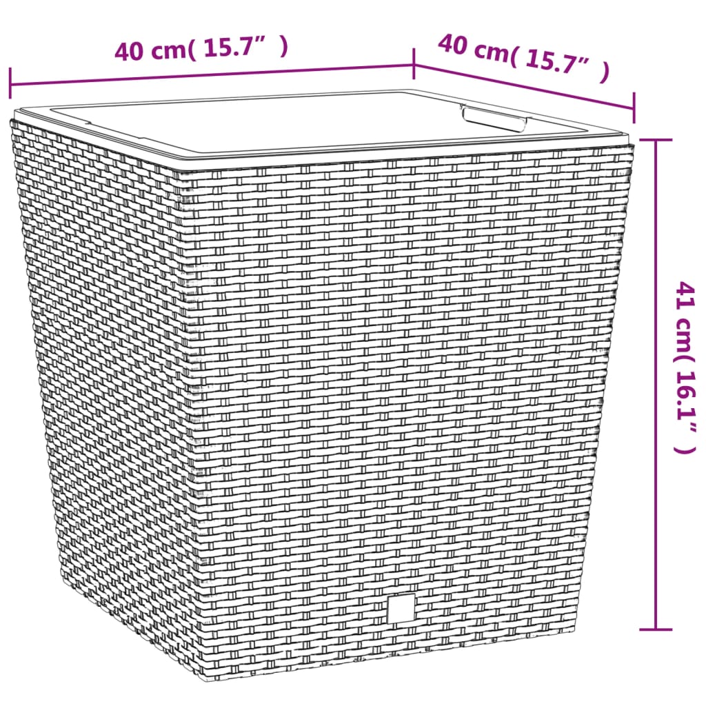 vidaXL Truhlík s odnímatelnou vložkou antracit 37 / 64 l PP ratan