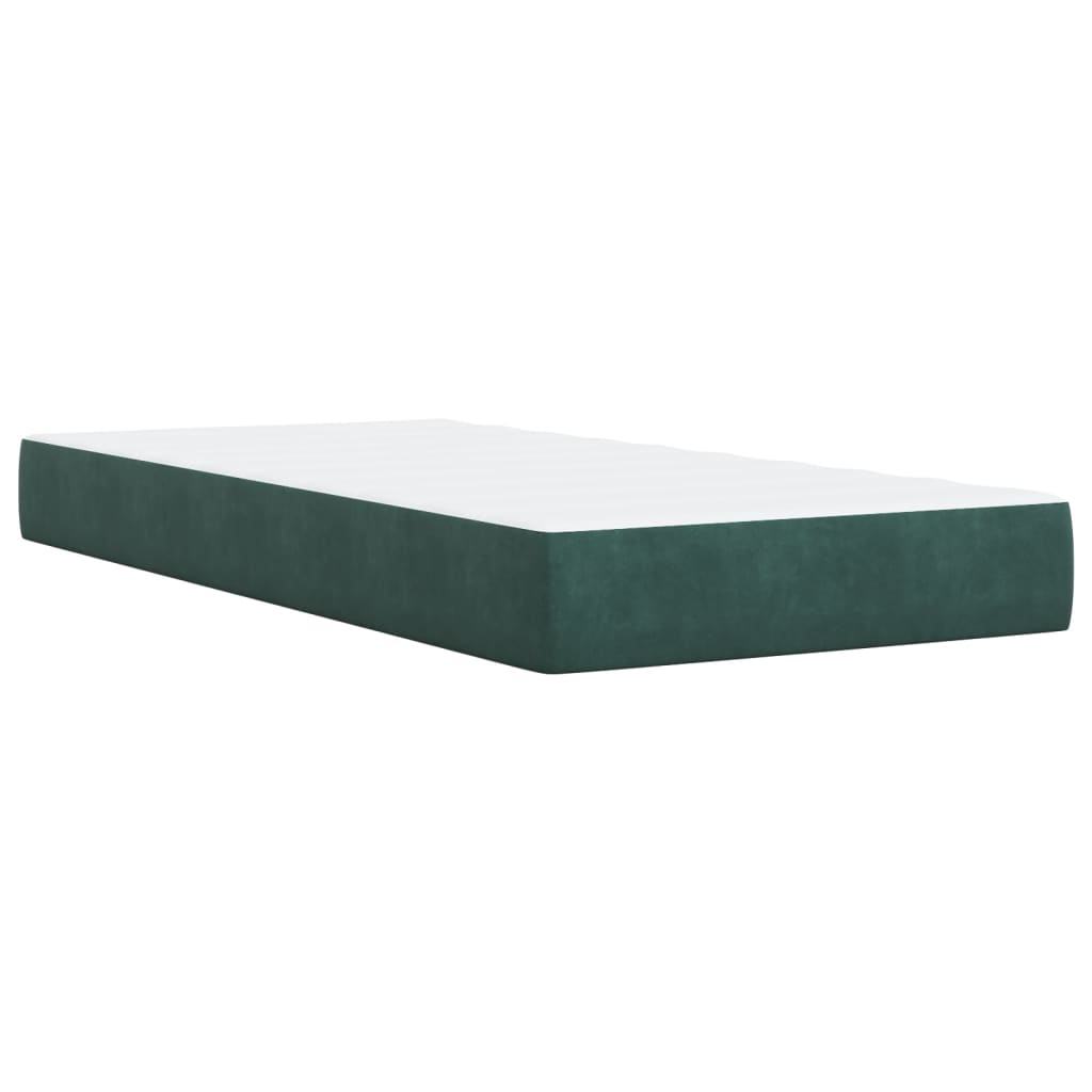 vidaXL Box spring postel s matrací tmavě zelená 90x190 cm samet