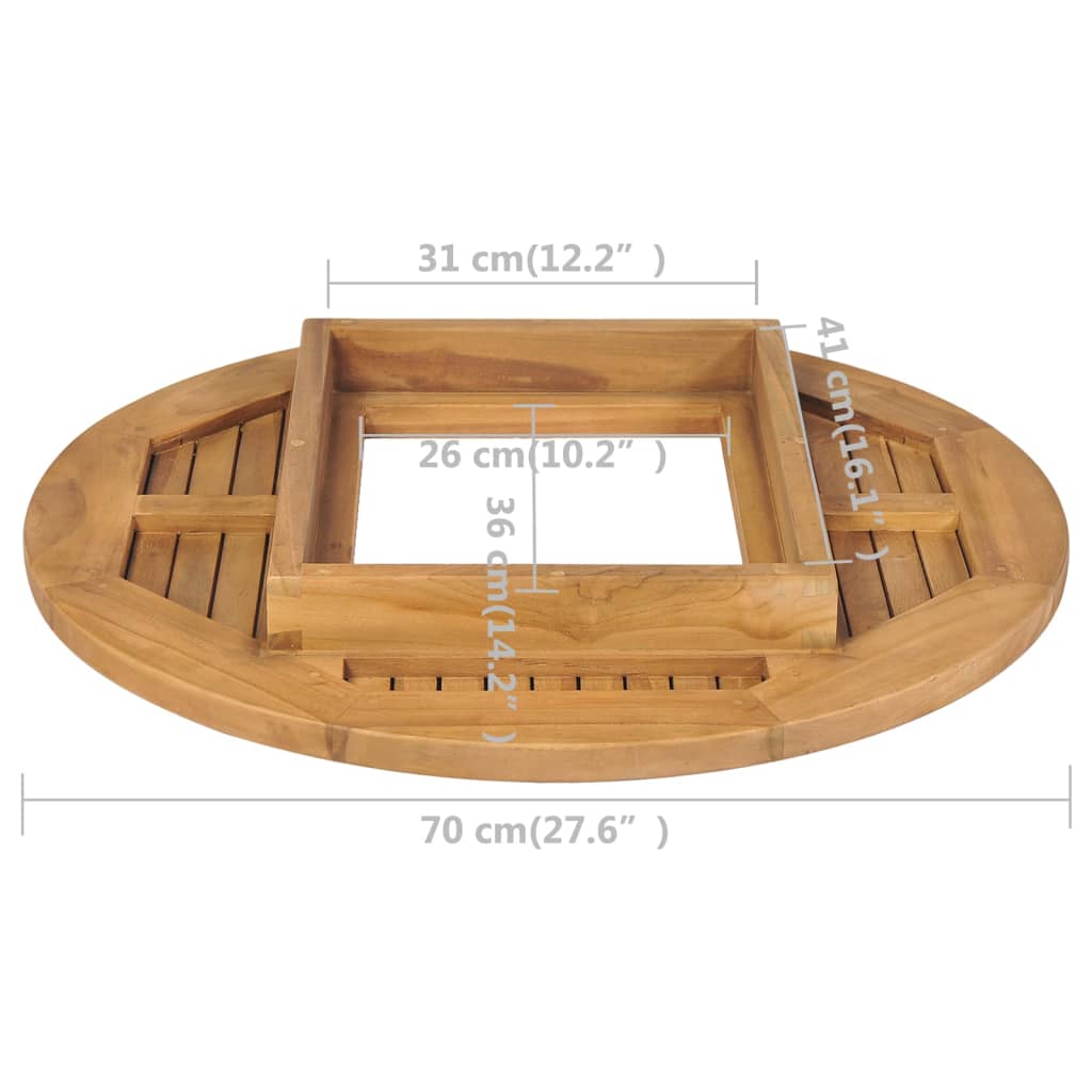 vidaXL Stolní deska na basu piva, teak, 70 cm