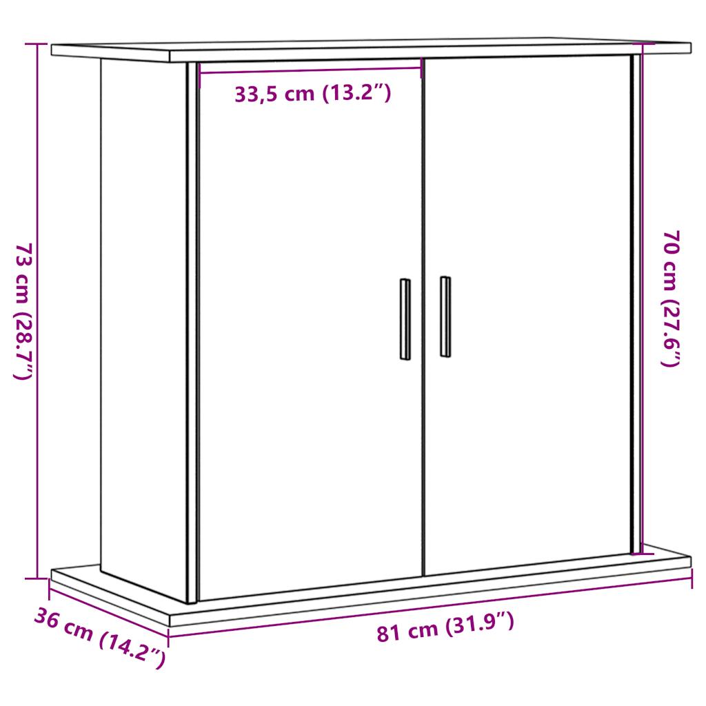 vidaXL Stojan na akvárium dub artisan 81 x 36 x 73 cm kompozitní dřevo