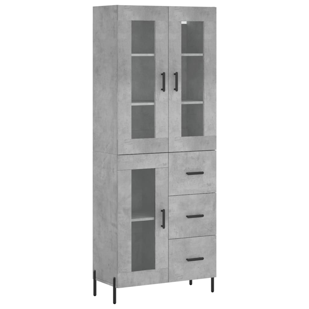 vidaXL Skříň highboard betonově šedá 69,5x34x180 cm kompozitní dřevo