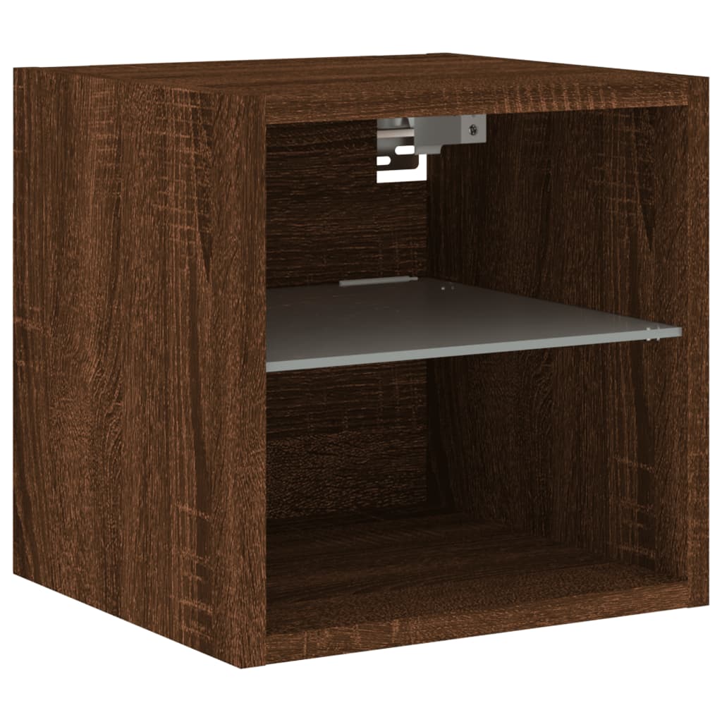 vidaXL 7dílná obývací stěna s LED hnědý dub kompozitní dřevo