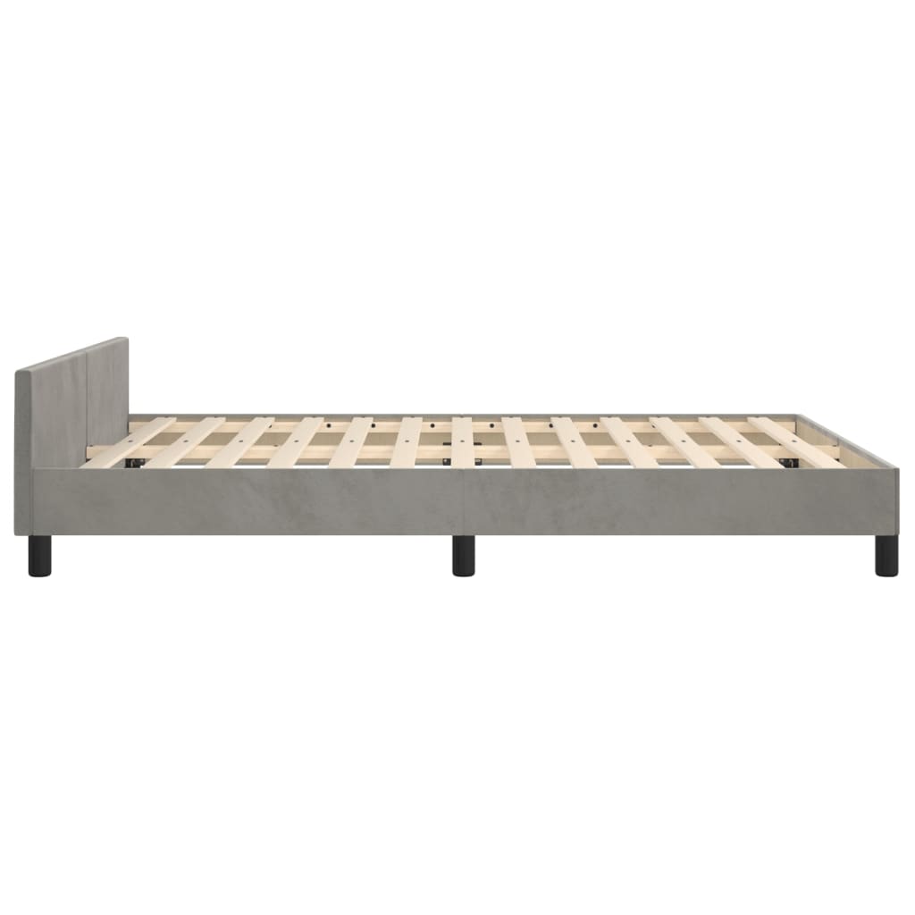 vidaXL Rám postele s čelem světle šedý 140x190 cm samet