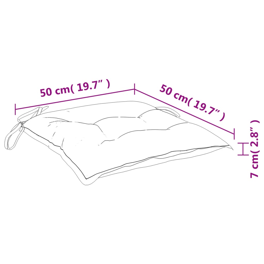 vidaXL Podušky na židli 6 ks tyrkysové 50 x 50 x 7 cm oxfordská látka