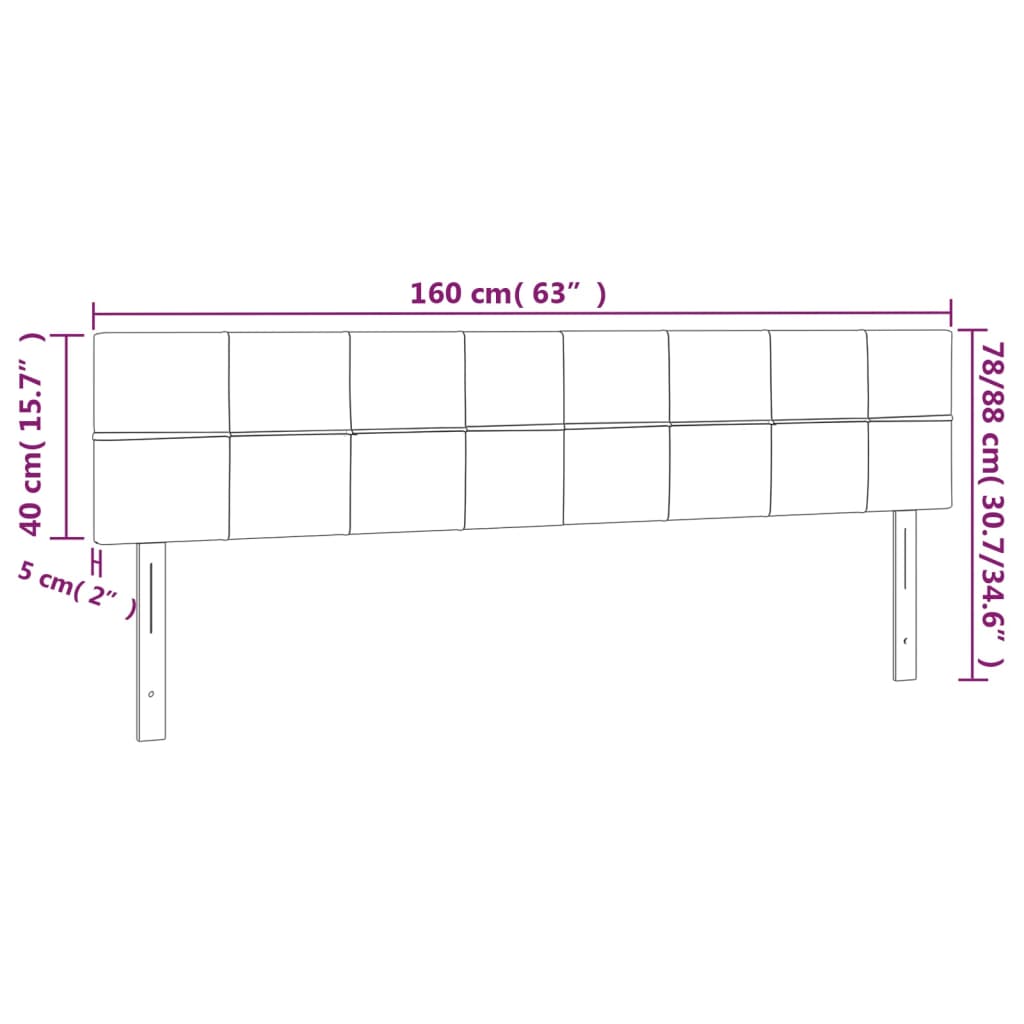 vidaXL Čelo postele s LED světle šedé 160x5x78/88 cm samet